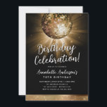 Black Gold Glitter 70s Party Disco Ball Birthday Invitation<br><div class="desc">Modern Glam Black Gold Glitter Sparkle 70s Party Disco Ball Any Age Birthday Invitation</div>