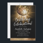 Black Gold Glitter 70s Party Disco Ball Birthday Invitation<br><div class="desc">Modern Glam Black Gold Glitter Sparkle 70s Party Disco Ball Any Age Birthday Invitation</div>