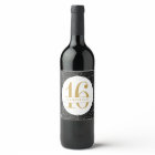 Black Gold Glitter Birthday Favour Sticker Label