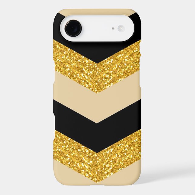Black Gold Glitter Chevron iPhone 6 Case (Back)
