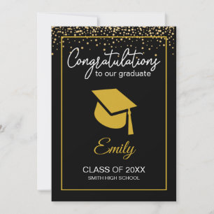 Black Gold Glitter Class of 2021  Announcement