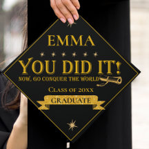 Black Gold Glitter Class Of 2025 You Did It Quote 