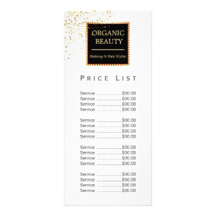 Black & Gold glitter Glitter Beauty Salon Rack Card