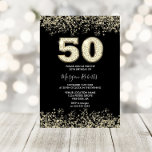 Black Gold Glitter Mens Womans 50th Birthday Party Invitation<br><div class="desc">Black Gold Glitter Mens Womans 50th Birthday Party Invitation

Beautiful Faux Gold Glitter Confetti Invitation.

Matching collection in Niche and Nest store.

Design Courtesy of Studio Denmark</div>