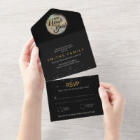 Black Gold Glitter New Year's Party