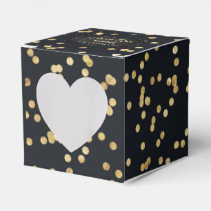 Black Gold Glitter Party Favour Box