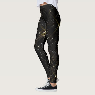 Black Gold Glitter Sparkle Pattern Leggings