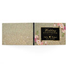 Black Gold Glitter Sparkles Floral Wedding