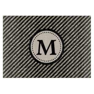 Black Gold Glitter Stripe Cutting Board