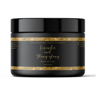 Black Gold Glitter Waterproof Cosmetics Jar Label