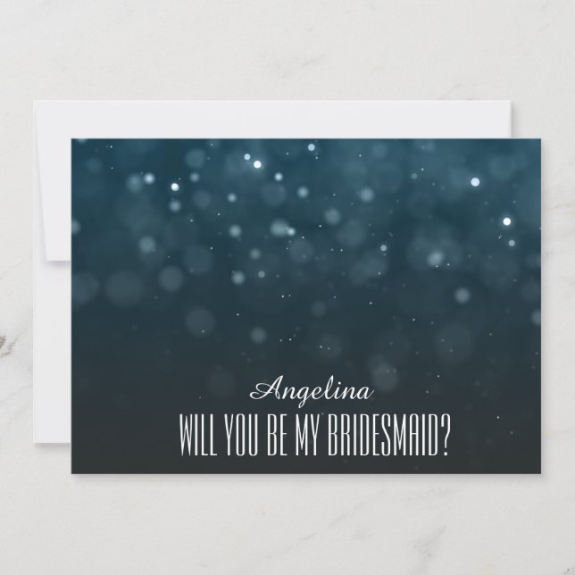 Black Gold Glitter Will you be my bridesmaid? Invitation (Front)