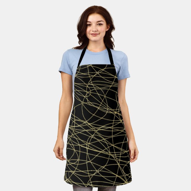 Black Gold Glitzy Abstract Apron (Worn)