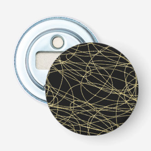 Black Gold Glitzy Abstract Bottle Opener