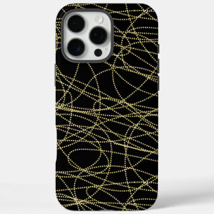Black Gold Glitzy Abstract iPhone 16 Pro Max Case