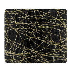 Black Gold Glitzy Abstract Cutting Board