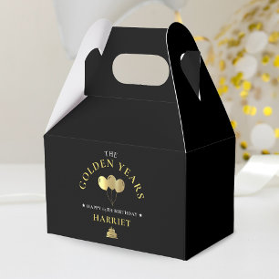 Black & Gold Golden Years 65th Birthday Favour Box