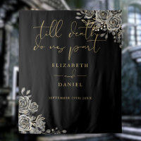 Black Gold Goth Roses Floral Wedding Photo Prop
