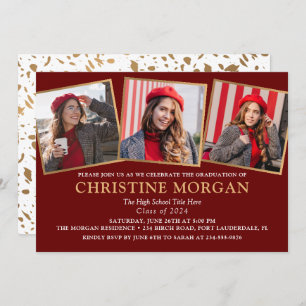 Black Gold Graduate Photo Graduation Announcement