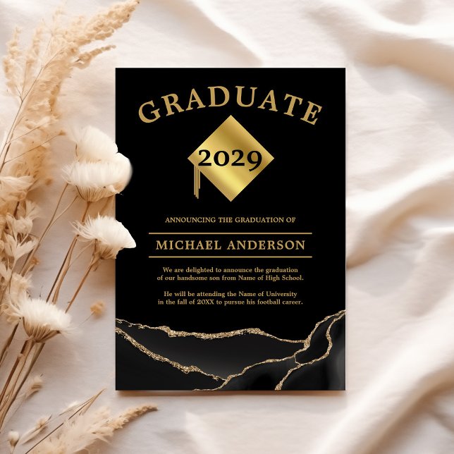 Black Gold Graduation Announcement (Creator Uploaded)
