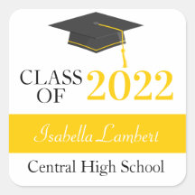 Black & Gold Graduation Party Favour Labels