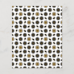 Black & Gold Graduation Pattern Scrapbook Paper
