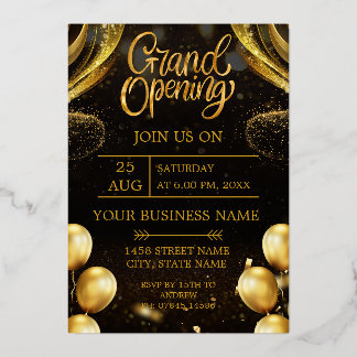 Black & Gold Grand Opening Invitation