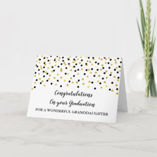 Black Gold Granddaughter Graduation Card