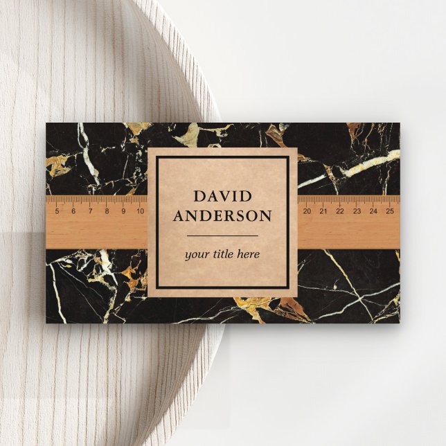Black Gold Granite Splashback Kitchen Countertop Business Card (Creator Uploaded)