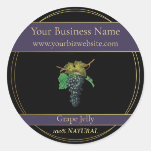 Black & Gold Grape Jelly Product Label