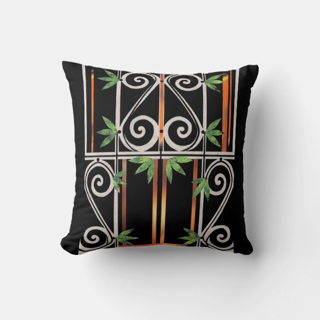 Black Gold Green GUANTANAMO Cushion (Front)