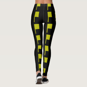 Black Gold Green Modern Art Deco 4Dina Leggings
