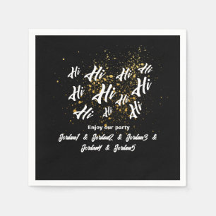 Black Gold Group Friends Joint Birthday Napkin