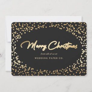 Black Gold Hand Lettered Business Christmas Cards