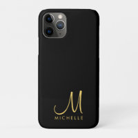 Black & Gold Handwritten Monogram Name Template