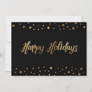 Black Gold Happy Holidays Company Christmas Holiday Card