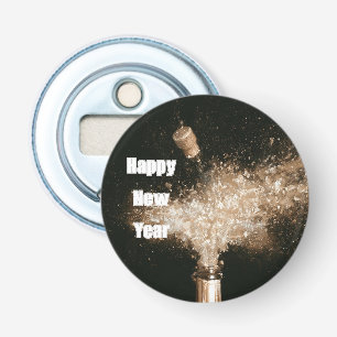 Black Gold Happy New Year Champagne Bottle Opener