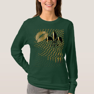 Black gold hearts/kiss Fleur de Lis T-Shirt