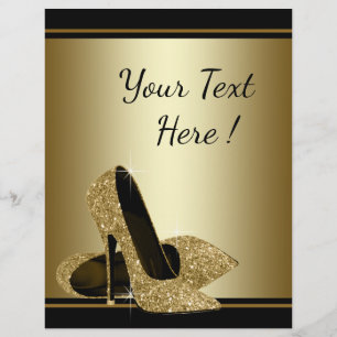 Black Gold High Heel Shoe Flyer
