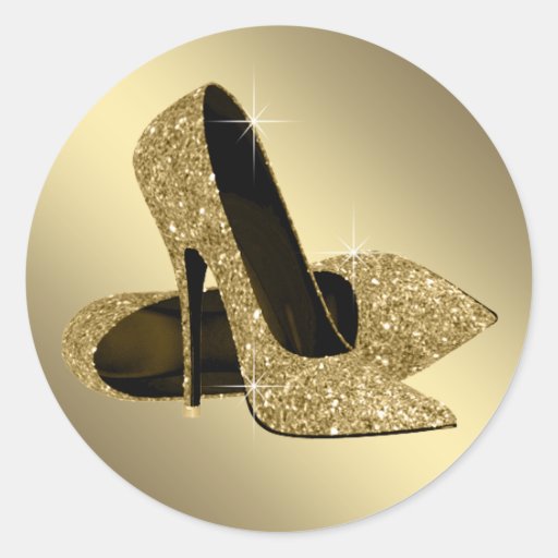 Image of Black Gold High Heel Shoe Stickers