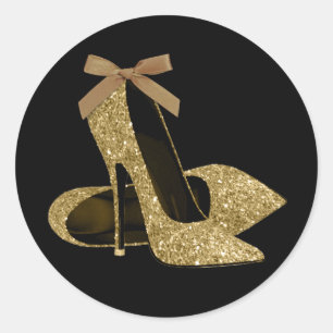 Black Gold High Heel Shoe Stickers