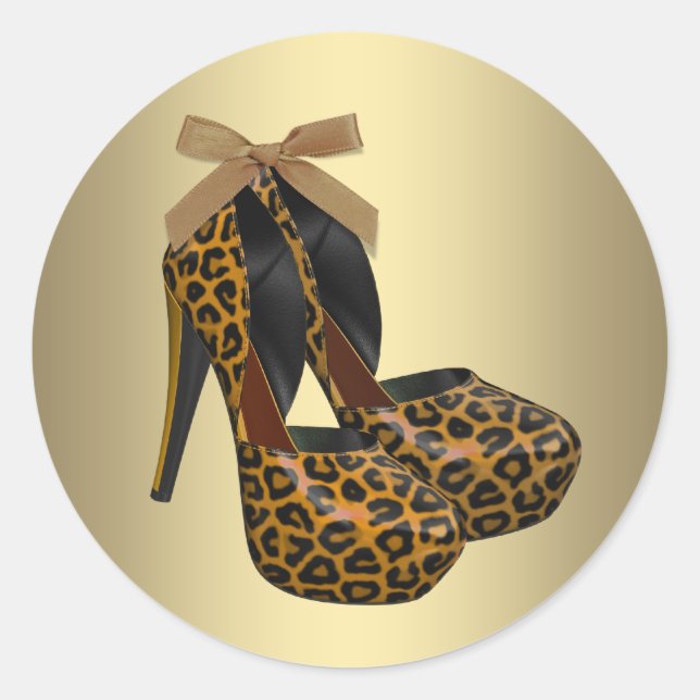 Black Gold High Heel Shoe Stickers (Front)