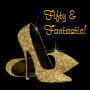 Black Gold High Heels Womans 50th Birthday Party Wrapping Paper - 16.15 Black Gold High Heels Womans 50th Birthday Party Wrapping Paper