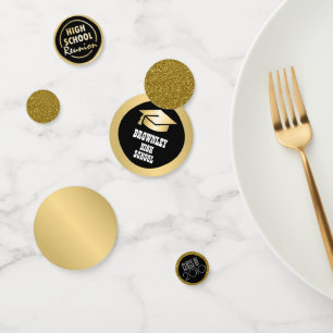 Black, Gold High School Reunion Confetti