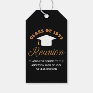Black Gold High School Reunion Personalized Party Gift Tags