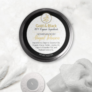 Black & Gold Homemade Scrub or Body Butter Classic Round Sticker