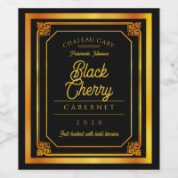 Black gold homemade wine personalised wine label
