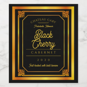 Black gold homemade wine personalised wine label