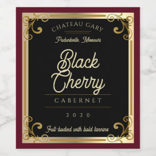 Black gold homemade wine personalized wine label