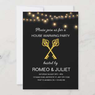 Black Gold Homewarming Invitation