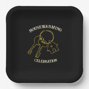 Black Gold Housewarming Paper Plates